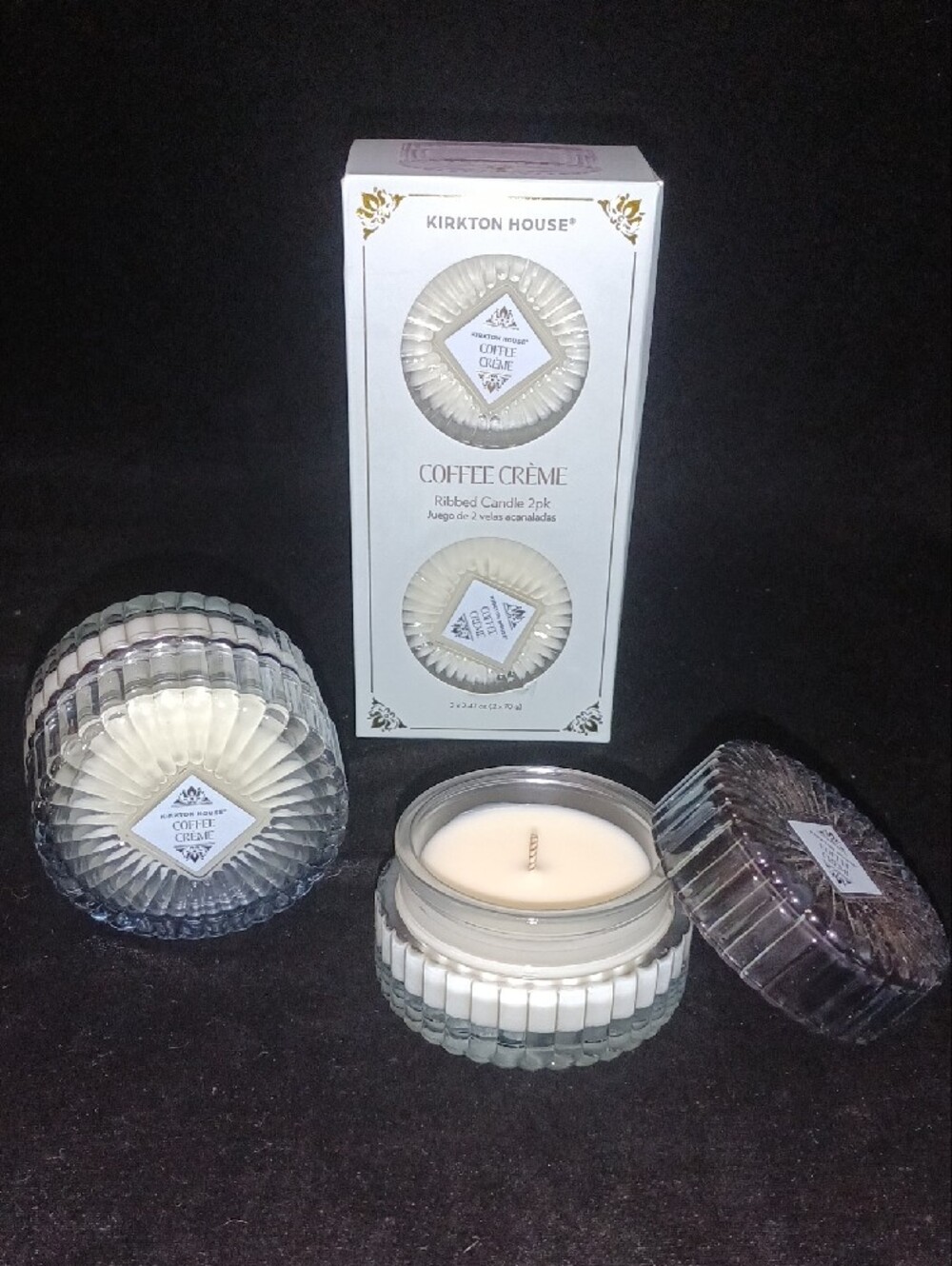 Kirkton House Coffee Crème Ribbed Candle 2-Pack